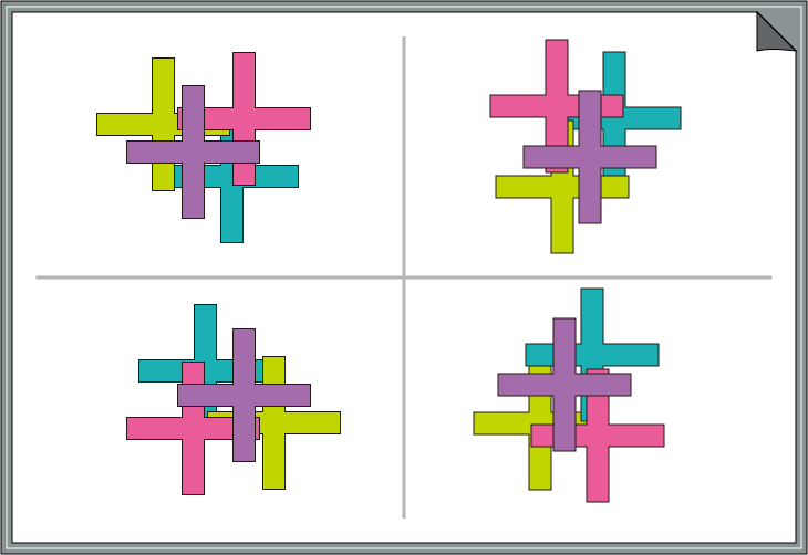 �ԈႢ�T���N�C�Y�@�F�Ɣz�u