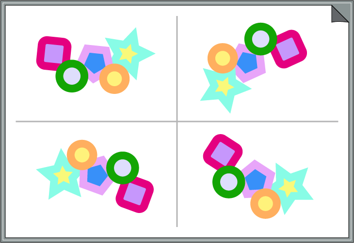 �ԈႢ�T���N�C�Y�@�F�Ɣz�u